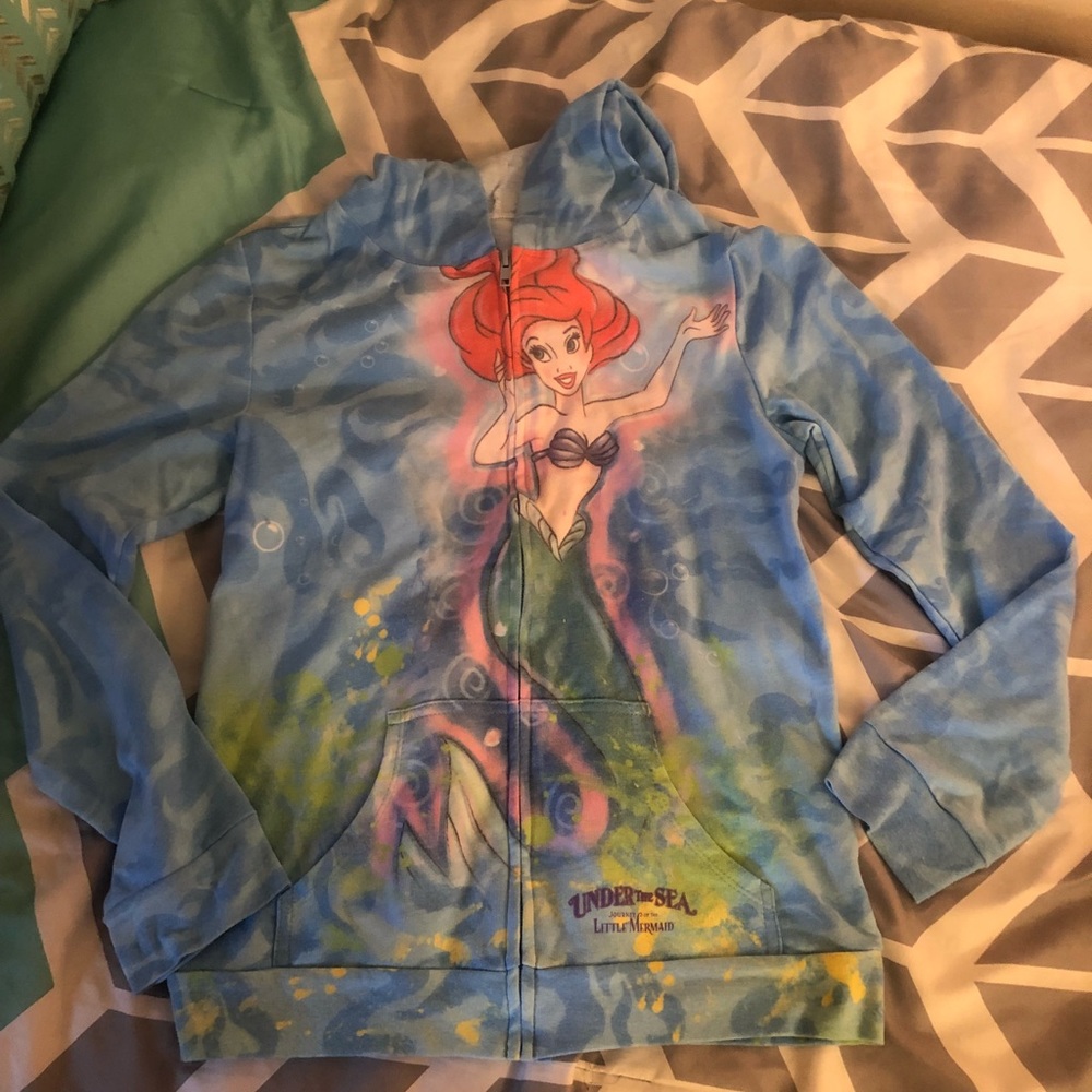 Little mermaid zip up sweat shirt